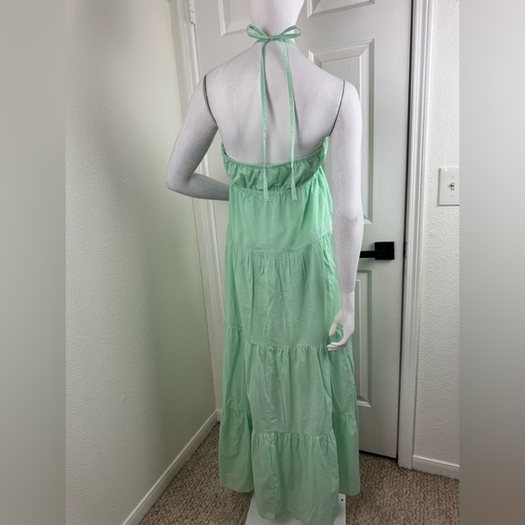 Express Tiered Halter Maxi Dress Size Medium 100% Cotton.  #143 - Picture 8 of 15
